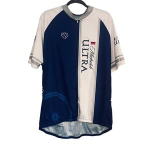 PEARL iZUMi Cycling Jersey Michelob Ultra Size XXL Blue White